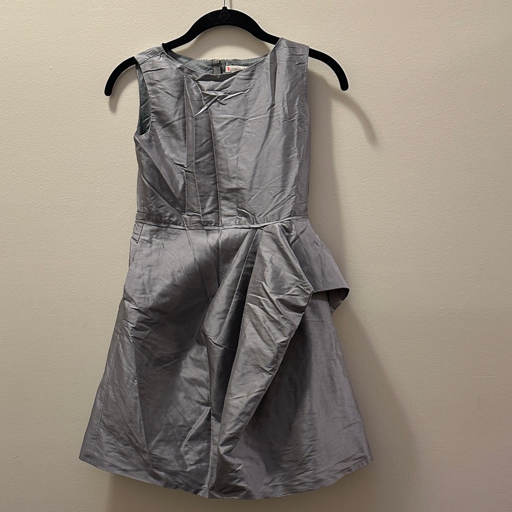 Crewcuts Elegant Gray Silk Flower Girl Dress